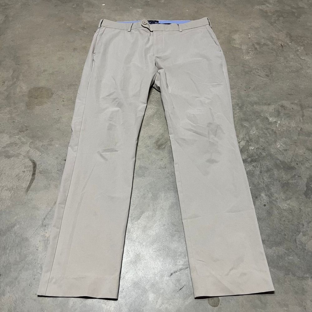 Peter Millar Crown Crafted Men 34x32 Pants Stone Beige Performance ME0XB00FB